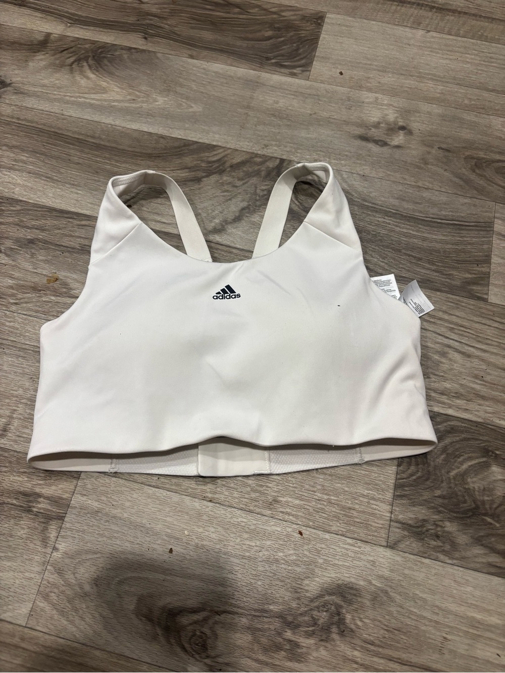 adidas White Padded Sports Bra Crop Top for Women